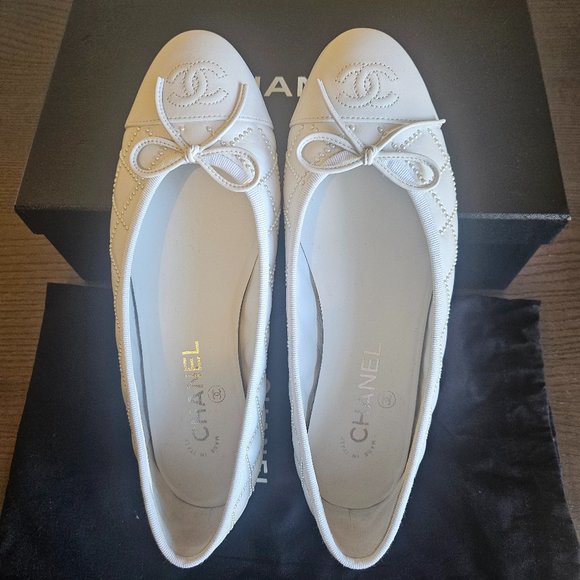 CHANEL | Shoes | Brand New White Chanel Ballerina Shoes With